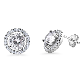 Round Halo Stud Earring
